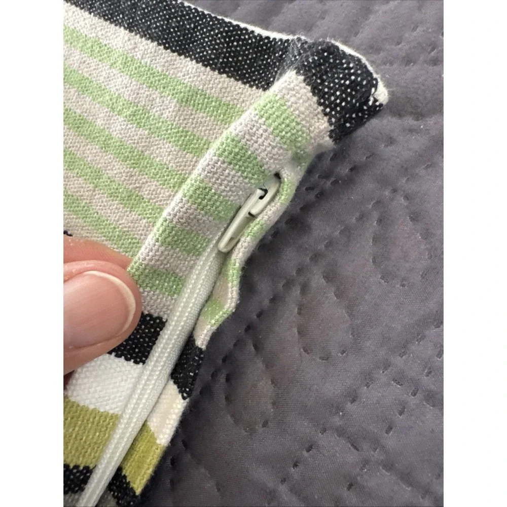 IKEA Brown Black Gray Striped Pillow Cover 15x 25
